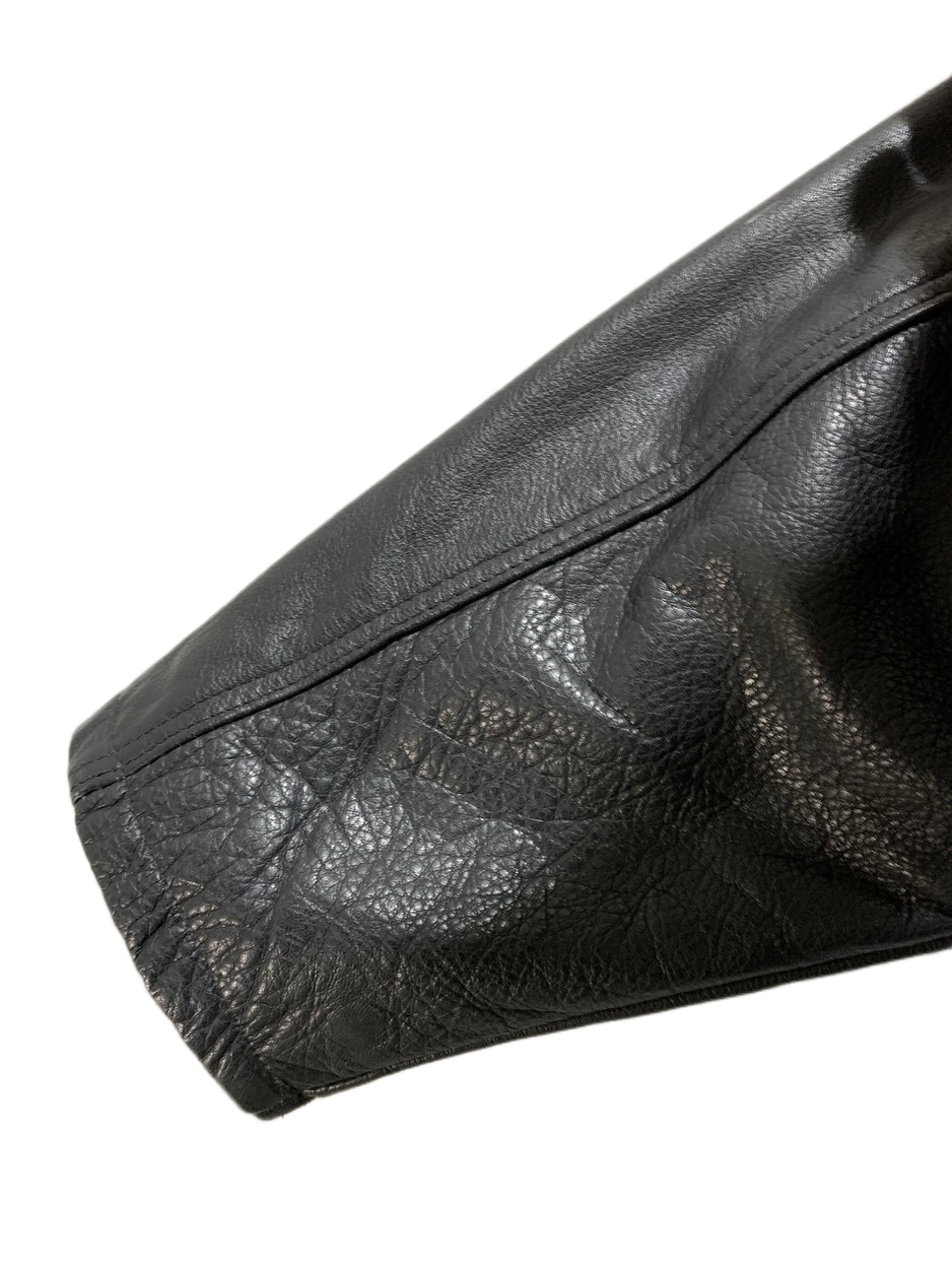 Schott Vintage Leather Coat for Men – Large | Classic Heavy-Duty Outerwear