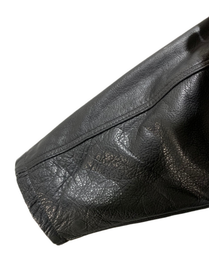 Schott Vintage Leather Coat for Men – Large | Classic Heavy-Duty Outerwear