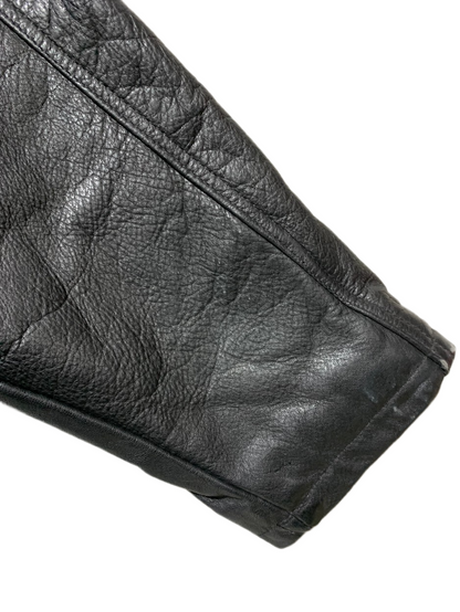 Schott Vintage Leather Coat for Men – Large | Classic Heavy-Duty Outerwear