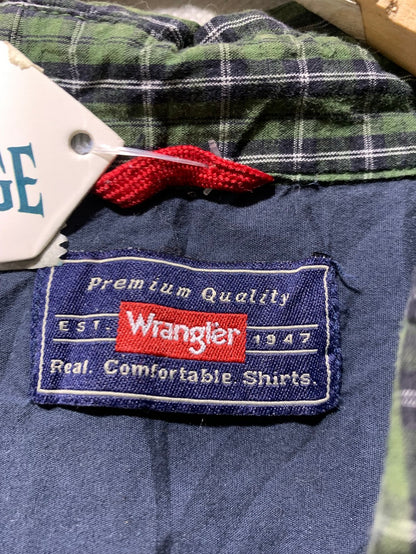 Wrangler Vintage Denim Shirt for Men – Large | Durable Classic Workwear Style