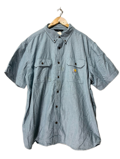 Carhartt Vintage Blue Shirt for Men – XXL | Durable Classic Workwear Style