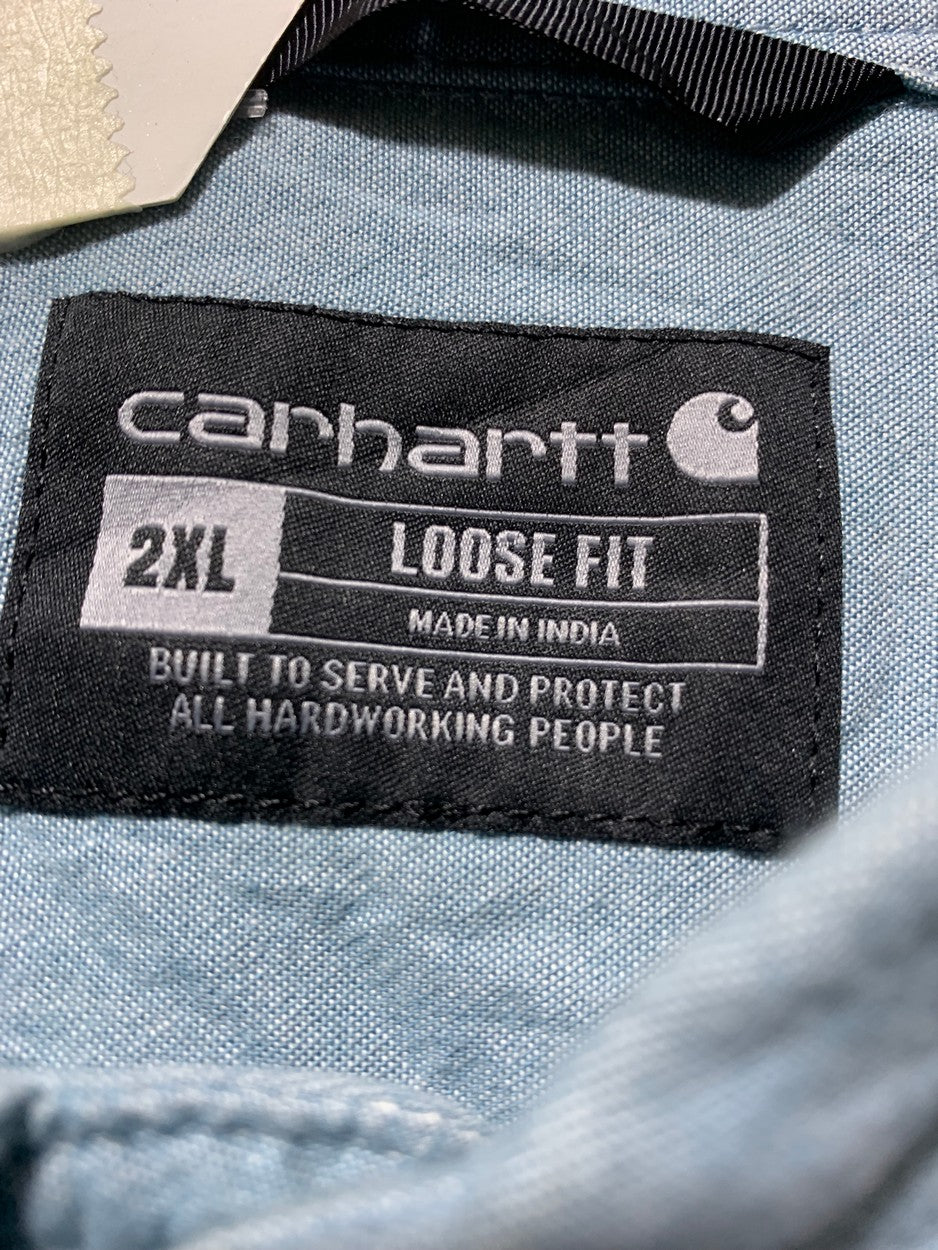 Carhartt Vintage Blue Shirt for Men – XXL | Durable Classic Workwear Style