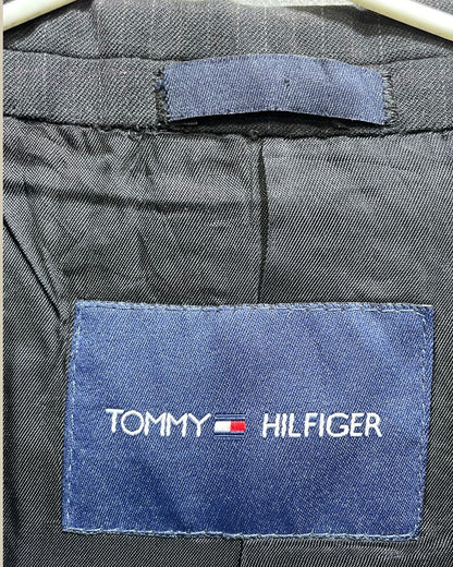 Tommy Hilfiger 90s Vintage Black Coat for Men – Classic Retro Outerwear