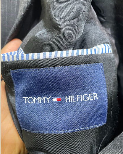 Tommy Hilfiger 90s Vintage Black Coat for Men – Classic Retro Outerwear